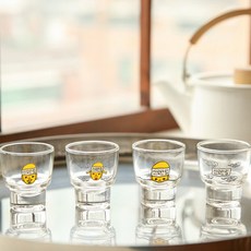 Shinmyohan 人物圖案燒酒杯組 4入, 混色, 1組