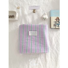 Shushu Room 三層條紋紗布寬幅布料, 紫色, 1個