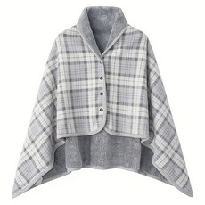 QIDINA 奇蒂可 可收納日系加大保暖加絨柔軟披肩毯