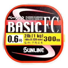SUNLINE Basic FC 碳纖線 釣魚線 300m 日本製造, 1個, 透明色