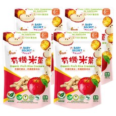 BABY SECRET 寶寶的秘密 有機米菓, 花東米 + 蘋果 + 地瓜, 25g, 4包