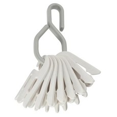 tescoma 掛架+曬襪夾 Set 8個 TE297 PP塑料, 白色 + 灰色, 1組