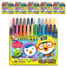 지구화학 뽀로로 미니 색연필, 24색, 6개