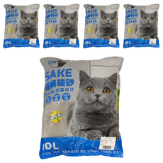 SAKE 粗球礦砂, 10L, 含消臭/抗菌成分, 檸檬香, 6kg, 5包