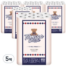 탐사 클래식 3겹 펄프 화장지 30m, 40개입, 5개