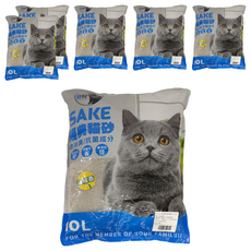 SAKE 粗球礦砂, 10L, 含消臭/抗菌成分, 檸檬香, 6kg, 6包