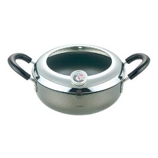 EPORAS 油炸鍋附溫度計 EN-T20W 20cm - 輕鬆掌握油溫 在家享受酥脆美味炸物, 1個, 銀色 + 灰色