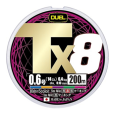 DUEL TX8 五彩 PE線 H4332-5C #0.6 200m 高強度耐磨 多色標記 精準控線, 1個