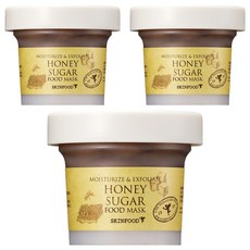 SKINFOOD 蜜糖保濕去角質軟磨砂面膜 120g, 1罐, 3罐