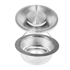 全不鏽鋼水槽濾網 + 蓋子套組, 單一顏色, 1套