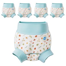 Splash About 潑寶 Happy Nappy 3D加強版游泳尿布褲 森林小橡果 L, 5件