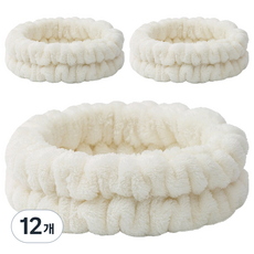 Nalli Sisters 簡約洗臉髮帶, 12個, 22 米色 三線