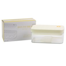 natureahn 一鍵按壓製冰盒 1層 28格 + 儲冰盒 + 冰鏟 + 蓋子組合, 混合顏色