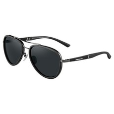 Jeep 高畫質HD偏光飛行員太陽眼鏡 A6233, 黑色(鏡框)+煙色(鏡片), 1副