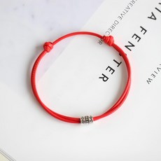 Buddha best 祈願幸運情侶編織手鍊 紅色轉運珠