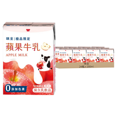 味全 蘋果牛乳, 200ml, 24瓶