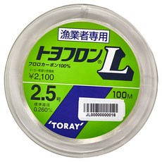 TORAY 東麗 漁業者專用 トヨフロンL 碳纖線 子線 卡夢線 碳素線 100m, 透明色, 1個