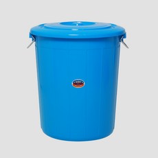 KSY 다용도 플라스틱 원형 만능용기 75L + 뚜껑 세트, 블루