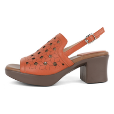 GISSE 女款 J.Shoe 手工製天然羊皮 Alice 鏤空防水臺涼鞋 6cm