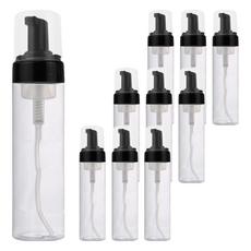 化妝品瓶精華泵容器 200ml, 黑色, 10個