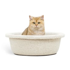 貓咪劍麻籃貓抓板, 1個, 白色