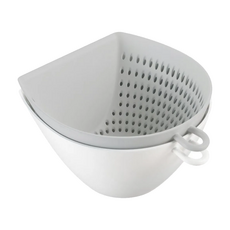 AKEBONO 曙產業 小型濾網濾缽2件組 日本製造, 白色, 14 x 14 x 7.5cm, 1入