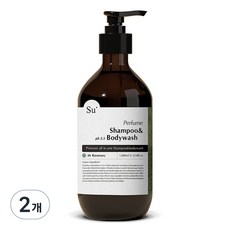 Su organic All In One香氛保濕洗髮沐浴露 09 Rosemary, 1L, 2個
