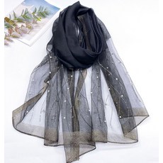 아뗄릭 크로스 진주큐빅 은은 롱 스카프 14681 + 쇼핑백 세트