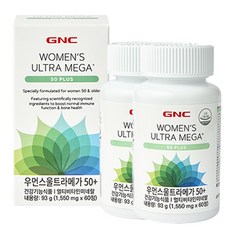GNC 우먼스 울트라메가 50플러스 멀티비타민, 60정, 2개