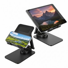 홈플래닛 360° 회전 탁상용 태블릿PC 스탠드 거치대, 블랙, 1개, DS02-PBZJ-01