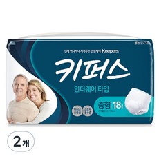 Keepers 男女通用內褲型成人紙尿褲, 中型, 18入, 2個