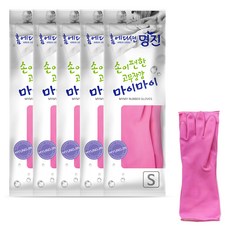 홈에디션명진 손이편한 마이마이 고무장갑, 분홍, 소(S), 5세트