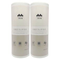 Geurinnaeil 厚實竹製可水洗抹布 廚房紙巾, 2個, 40入