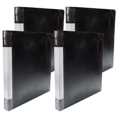 Lan CHYn 連勤牌文具 PP馬卡色系3孔3/4"圓型夾, 黑色, 4本