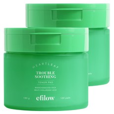 에필로우 어성초 마데카소사이드 트러블 수딩 토너패드 180g, 100매입, 2개