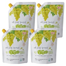꽃샘 별난알맹이 청포도 음료베이스, 500g, 4개