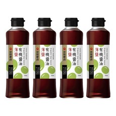 萬家香 玩味廚房薄鹽有機醬油 350ml, 減低鹽分30%, 使用有機黃豆, 100%純天然釀造, 無麩質配方, 榮獲台美雙認證, 4瓶