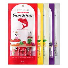 조공 전연령 고양이 강아지 오키로스틱 짜먹는 간식 5팩, 혼합맛(레드/옐로우닭/옐로우대구/퍼플/화이트), 1세트