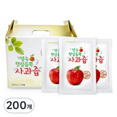 영주햇살듬뿍 사과즙, 100ml, 200개
