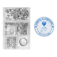 THE BEADS 手工藝輔助材料組+聚氨酯線 0.4mm, 銠, 1套