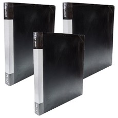 連勤 PP馬卡色系3孔3/4"圓型夾, 黑色, 3本