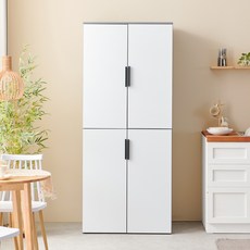 아이캔컴퍼니 냉장고형 광폭 800 팬트리장 상하 4도어 방문설치, 화이트