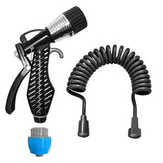 World Clean 多功能2in1陽臺浴室清潔噴槍 + 3m螺旋水管組, 1套, 黑色