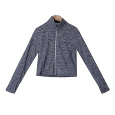 시크블랙 여성용 뮤이모 스판 크롭 긴팔 집업 cpjk5066k38