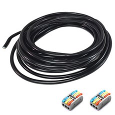 One Stop 裁切 VCTF 黑色電線 5m + 3P 槓桿式連接器 2件組 1.5SQ X 3C, 1套