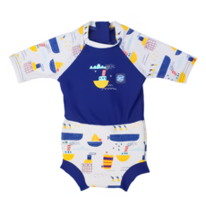 Splash About Happy Nappy Sunsuit 抗UV連身版游泳尿布褲 海洋探險家, L(6~14個月), 1件