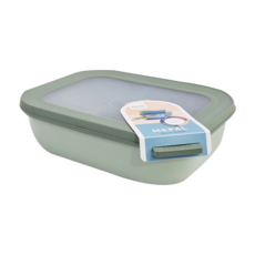 MEPAL方形密封保鮮盒, 21.2 x 16.2 x 6.1cm 鼠尾草綠 230g 1L, 1個