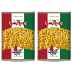 Marco Polo 馬可波羅 稜紋彎管麵 全素, 500g, 2包