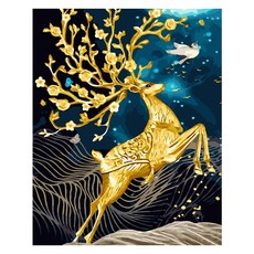 ArtLife 藝術生活 數字油畫 DIY 50 x 40cm 91040, 炫金鹿, 1個