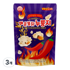 와우작 매운불닭 누룽지, 100g, 3개